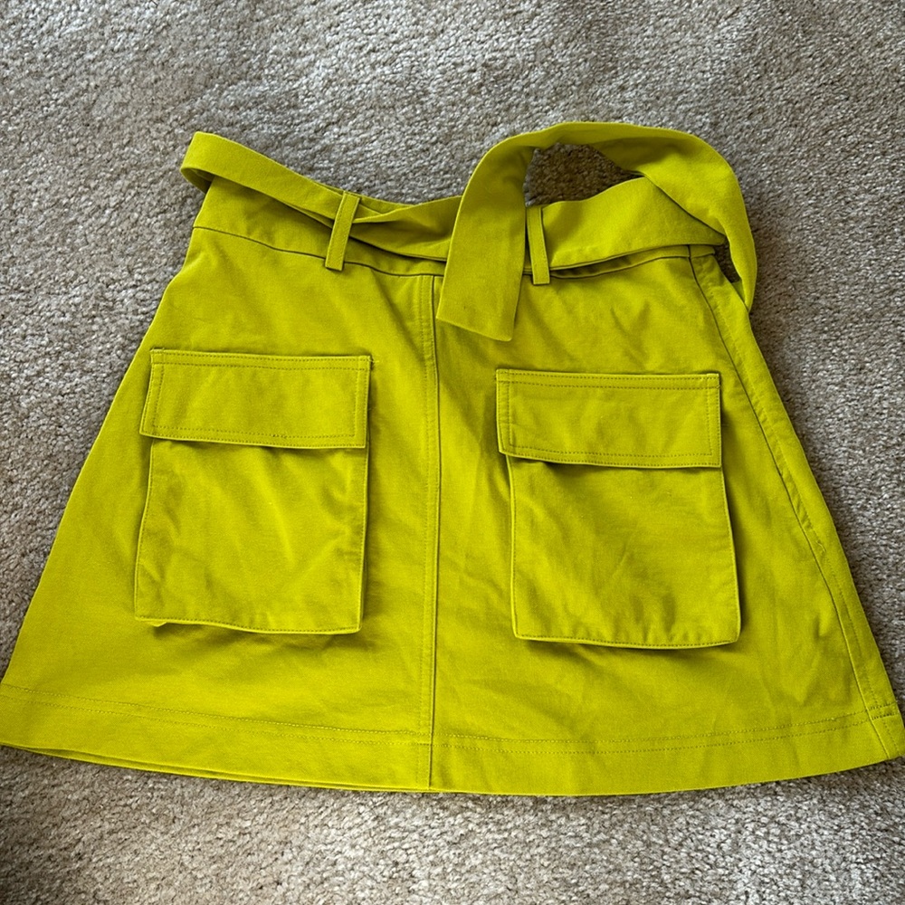Zara lime green mini skirt
